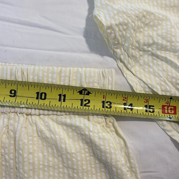 Daily Drills Yellow Stripe Seersucker button down and shorts set both size XS. - Picture 13 of 13
